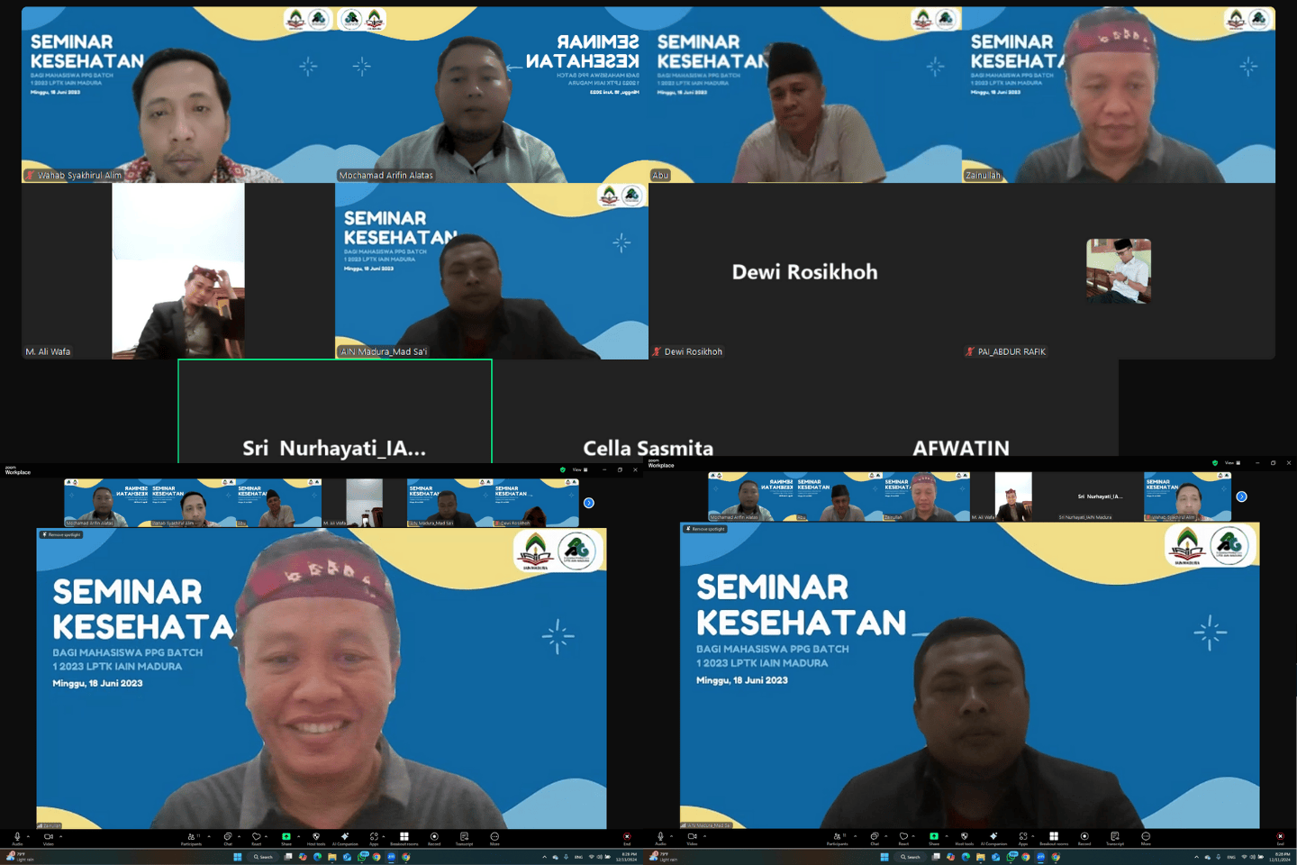 Seminar Kesehatan untuk Mahasiswa PPG Batch 1 2023 LPTK IAIN Madura Digelar Secara Daring