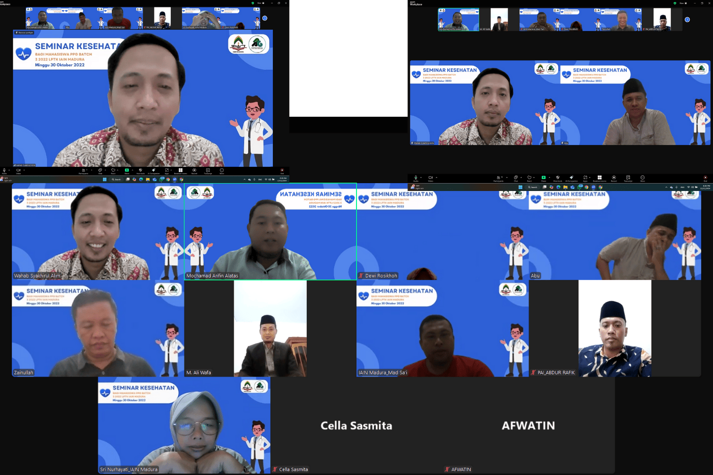 Seminar Kesehatan Online untuk Mahasiswa PPG Batch 3 2022 LPTK IAIN Madura