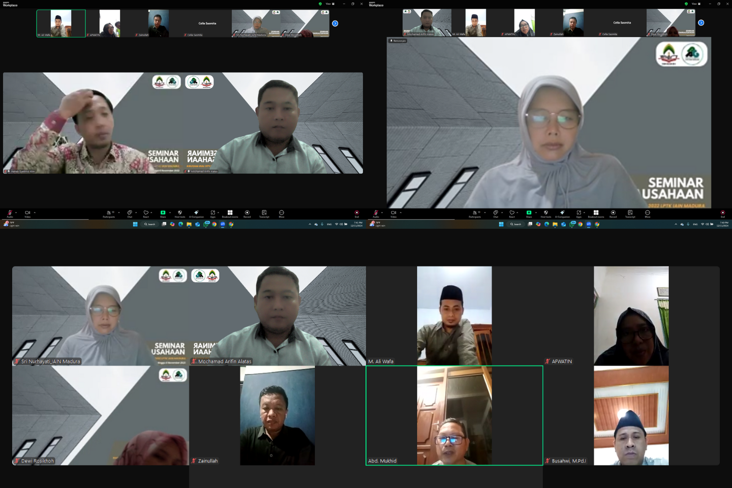 Seminar Kewirausahaan Daring untuk Mahasiswa PPG Batch 3 2022 LPTK IAIN Madura