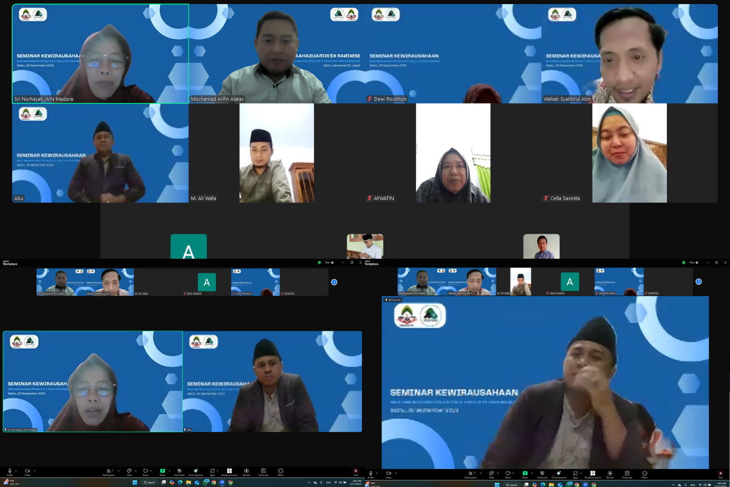 Seminar Kewirausahaan Online untuk Mahasiswa PPG Batch 2 2023 LPTK IAIN Madura